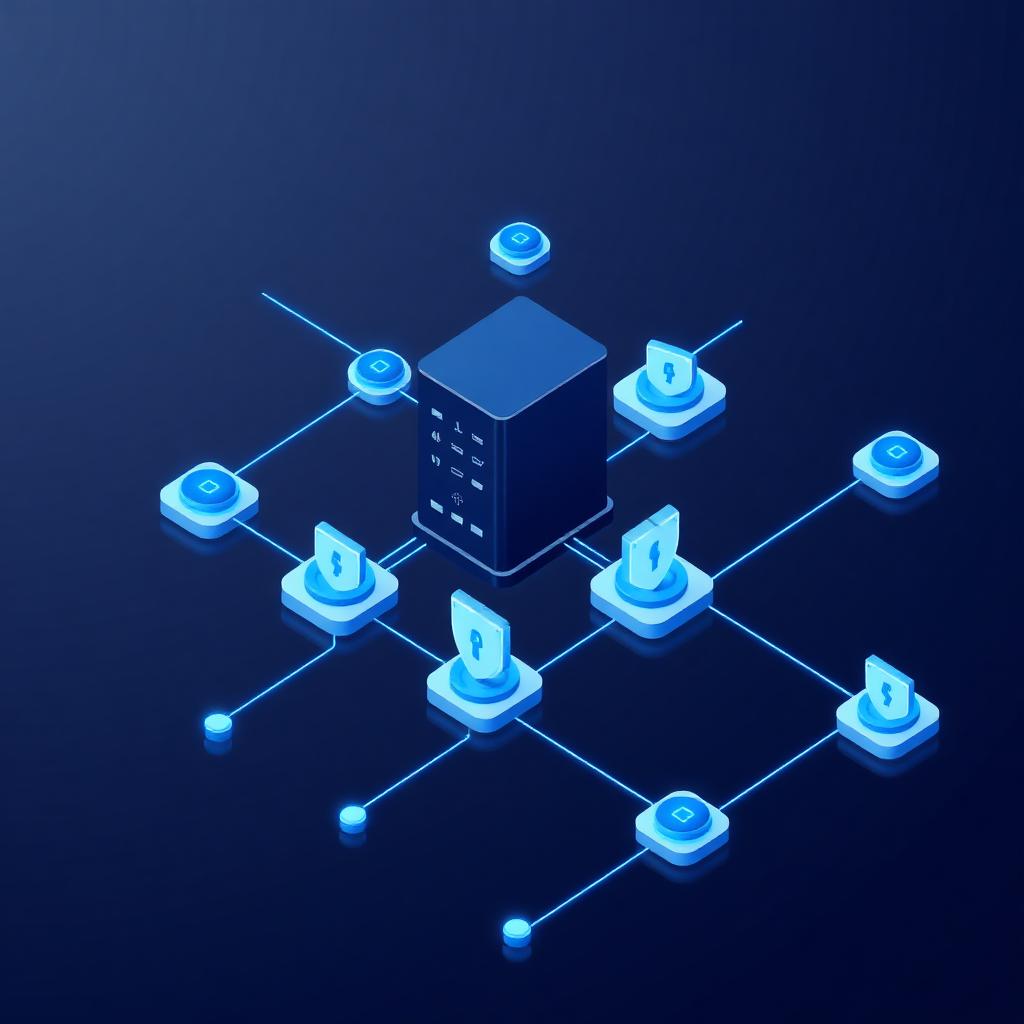 Interconnected server infrastructure illustration